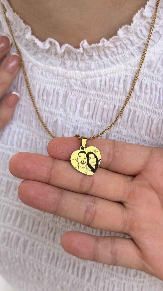 Collar Emociones Heart con foto grabada