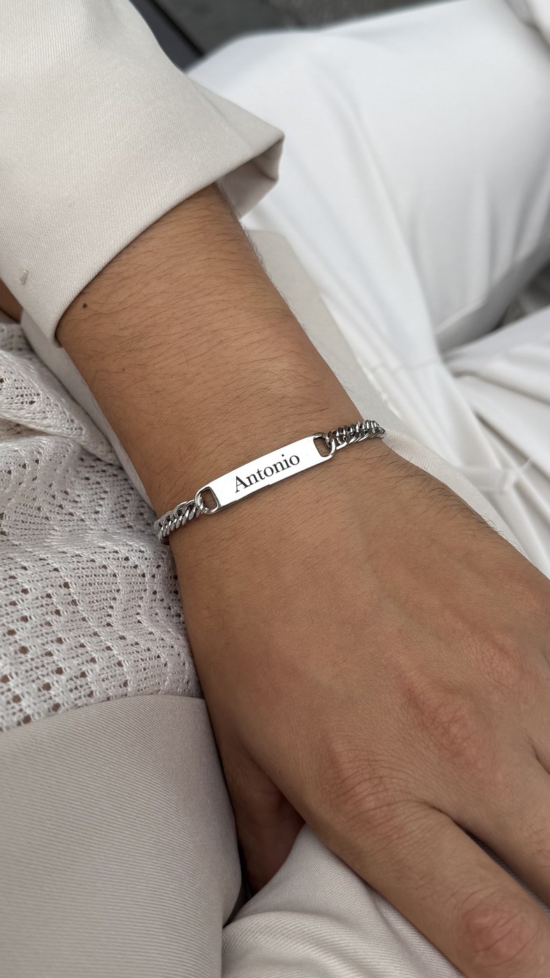 Set Para Él Cruz Grabada — pulsera