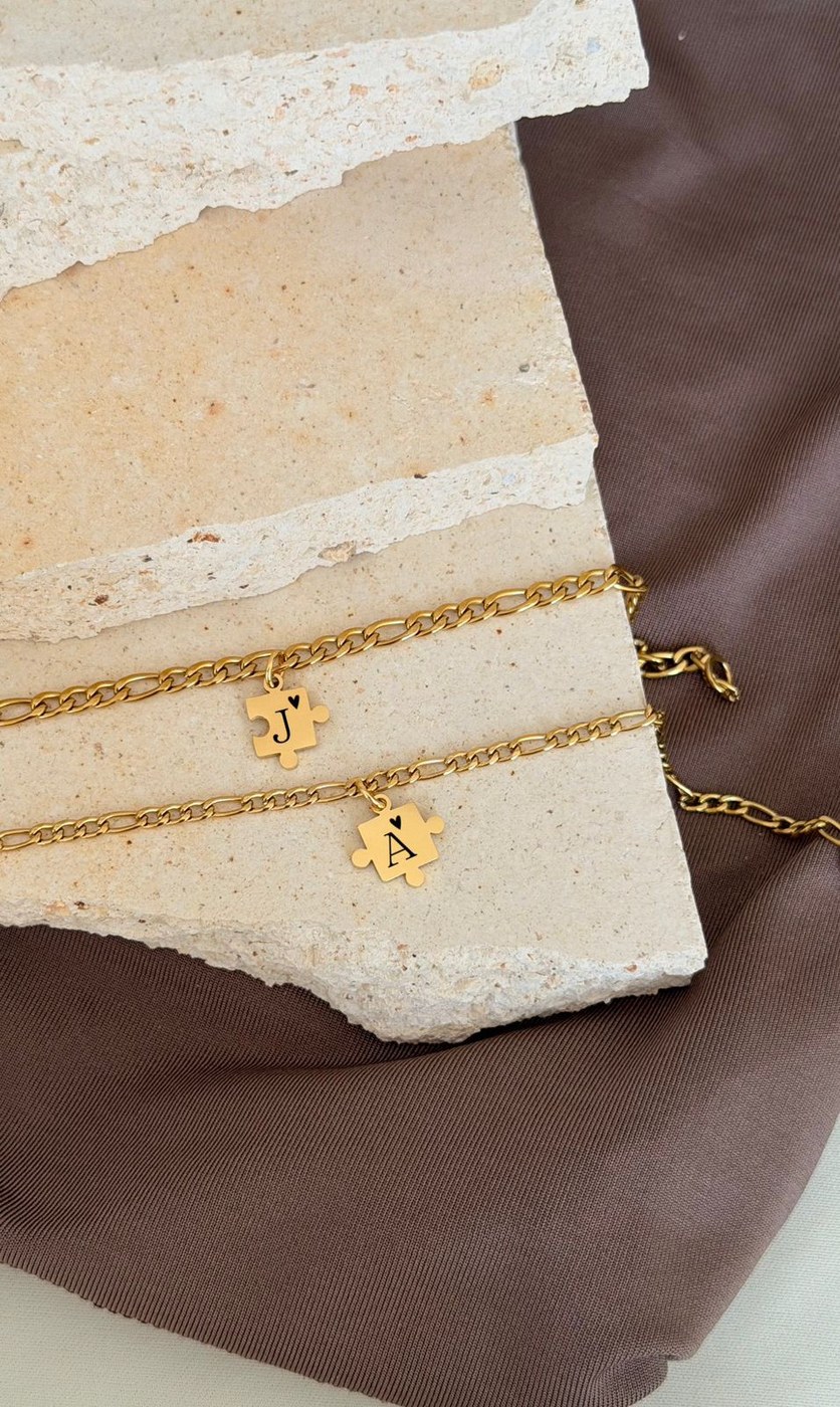 Pulsera Puzzle dorada